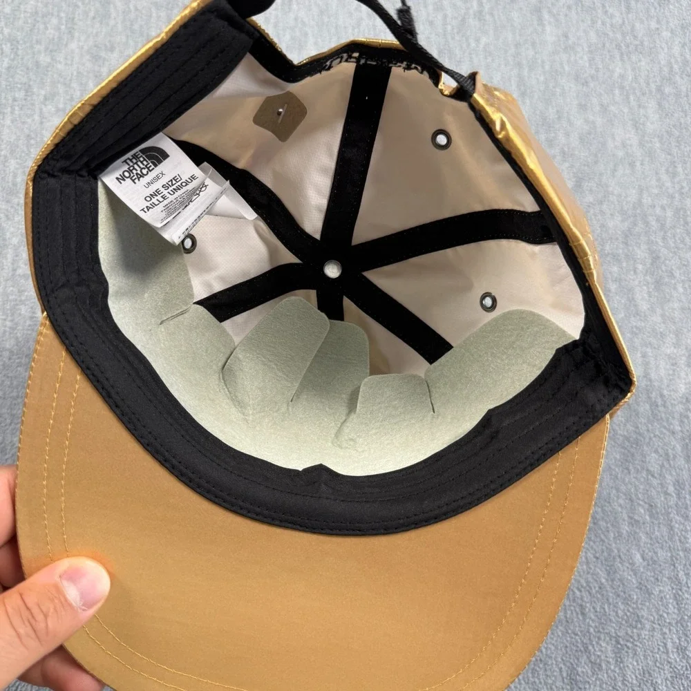 The North Face Hat‎ Unisex OS Gold Metallic 6-Panel Strapback Baseball Cap NWT